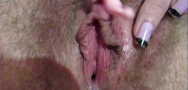  Big clit torturing with 3 different toy in close up dripping wet orgasm